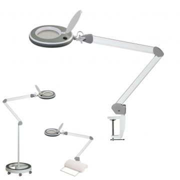Lumeno #8213/8215 Lupenleuchte / Lupenlampe Ø127mm - mit Gummischutz - vers. Vergrösserungen+